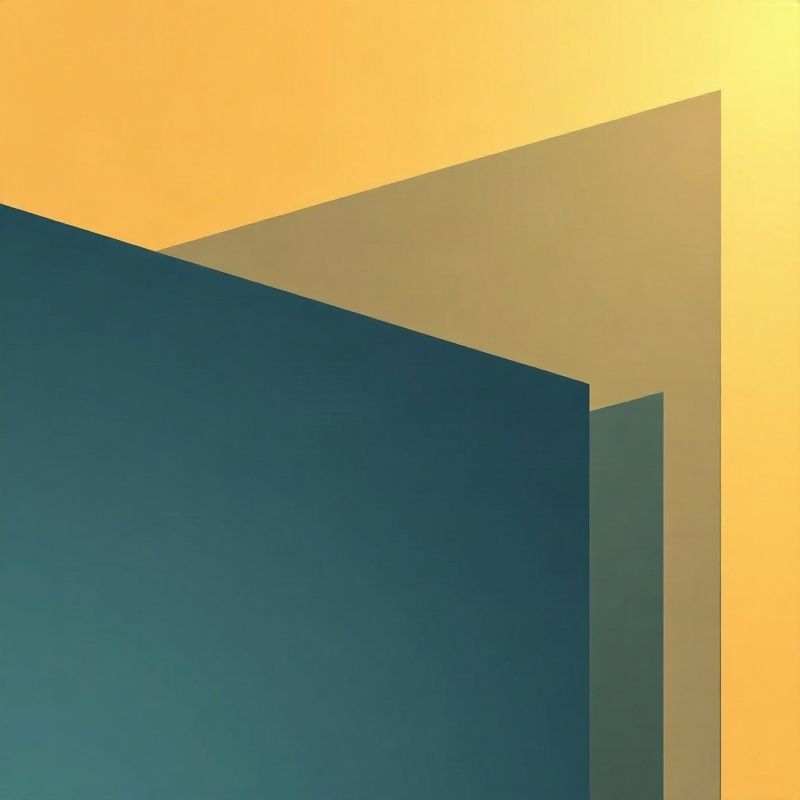 Abstract translucent slate-blue geometric planes representing quantitative risk parameters